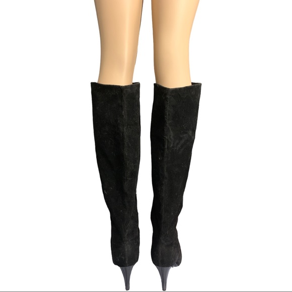CONNIE Black Suede Pointed Over the Knee Boots Size 10 - Picture 3 of 13